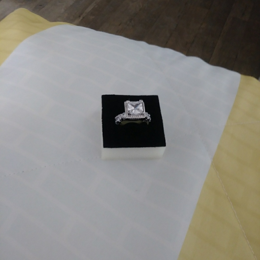 Emerald cut eternity ring